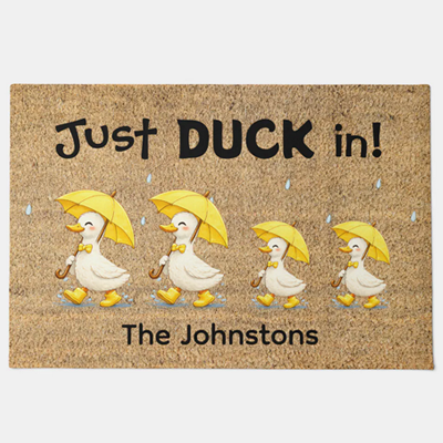 duck family personalized doormat