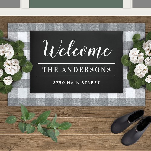 Black and White Personalized Doormat