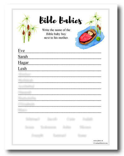 "Bible Babies" instant download Bible game
