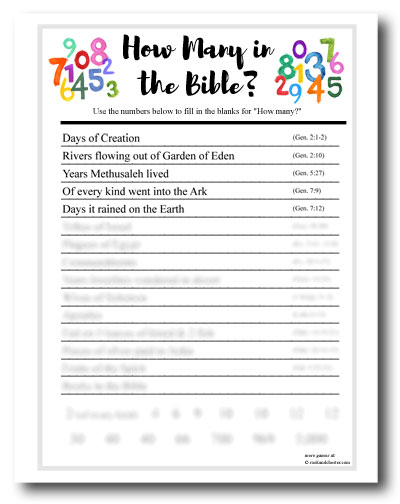 "How Many In The Bible?" instant download Bible game