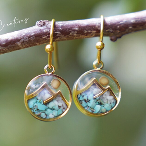 stones and mustard seed earrings