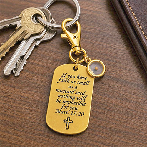 mustard seed key chain