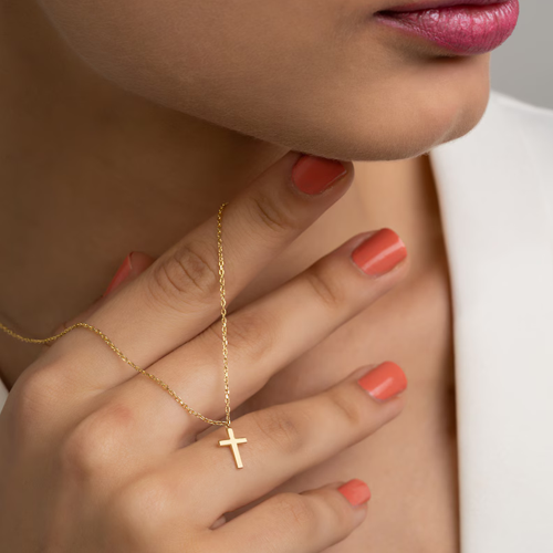 gold cross necklace