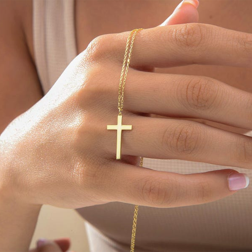 gold cross necklace