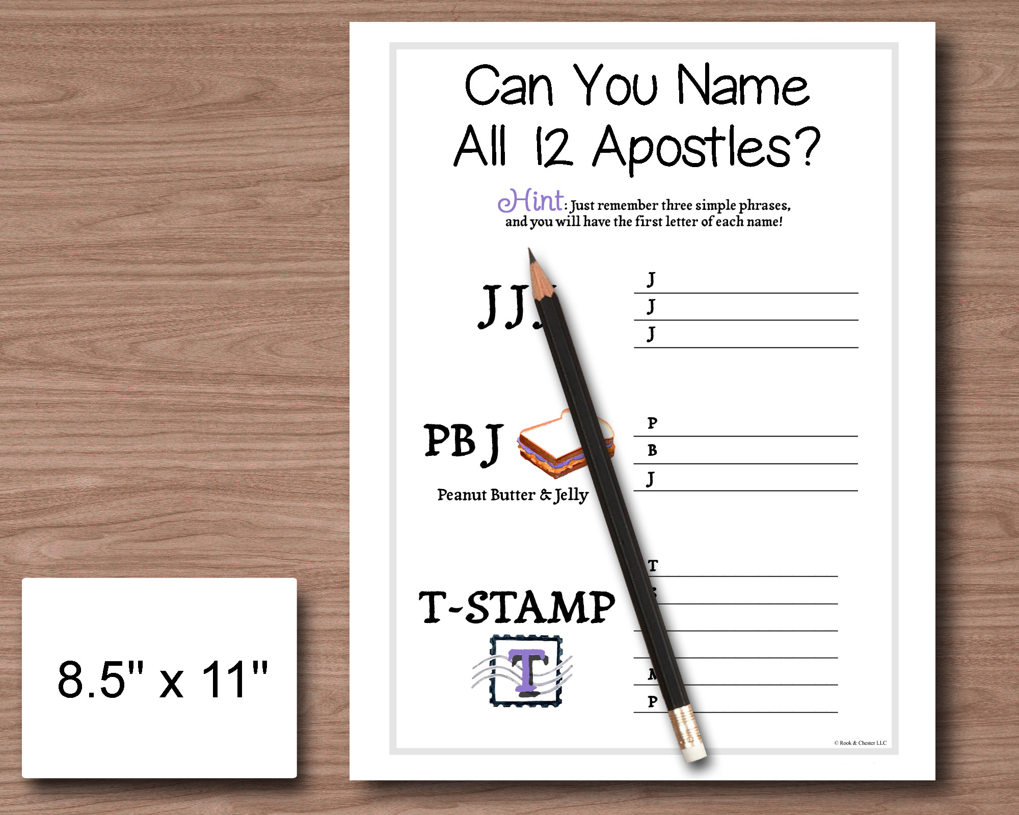 instant download Bible game "Can You Name the 12 Apostles of Jesus"