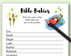 instant download Bible game "Bible Babies"
