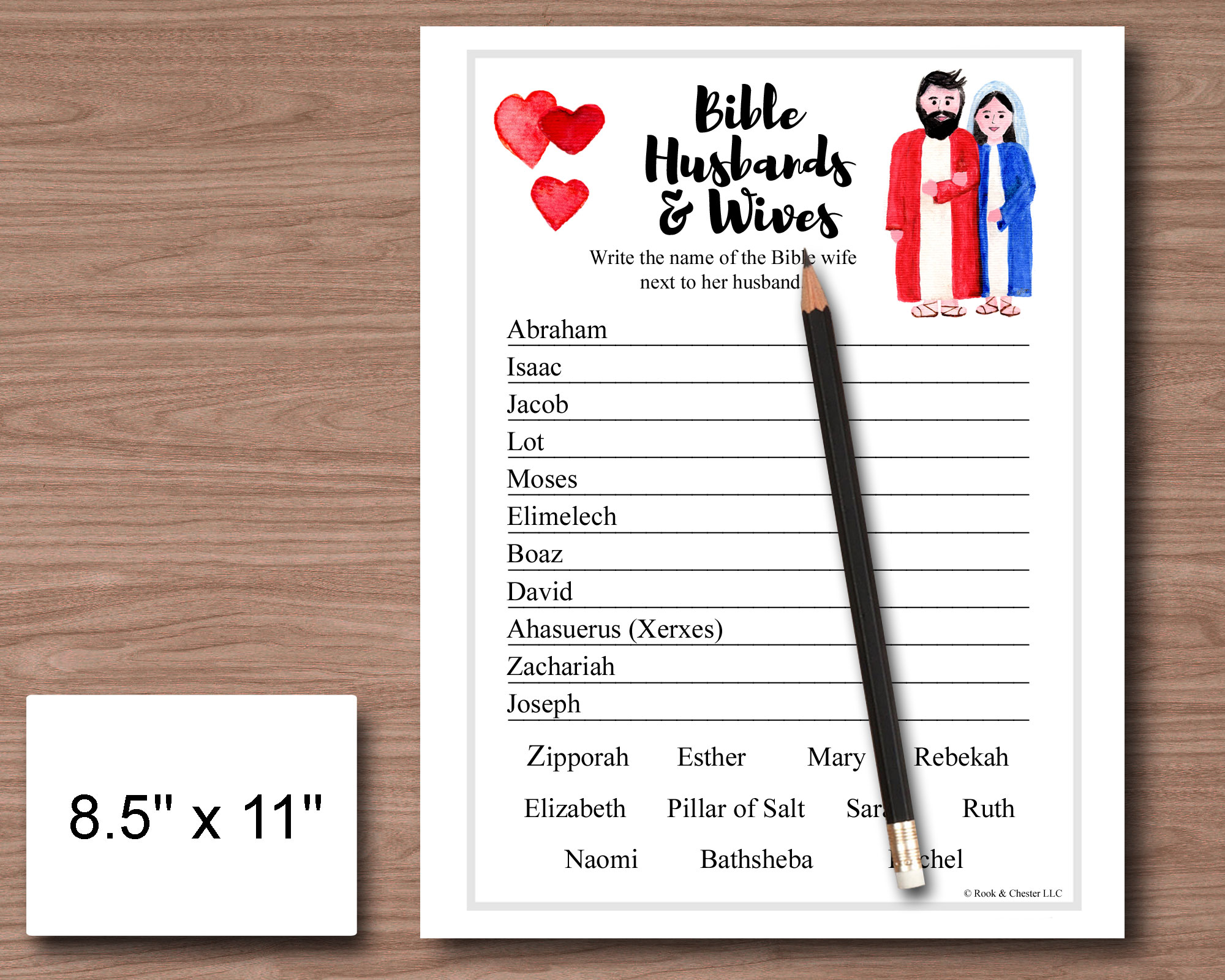 instant download Bible game "Bible Husbands & Wives"