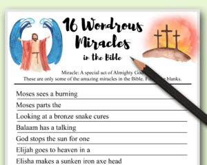 instant download Bible game "16 Bible Miracles"