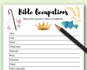 instant download Bible game "Bible Occupations"