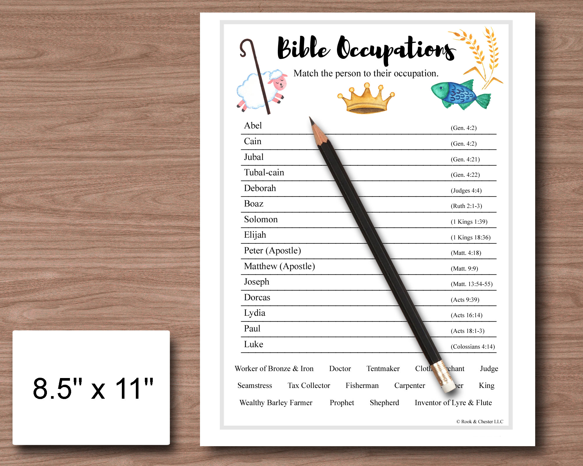 instant download Bible game "Bible Occupations"