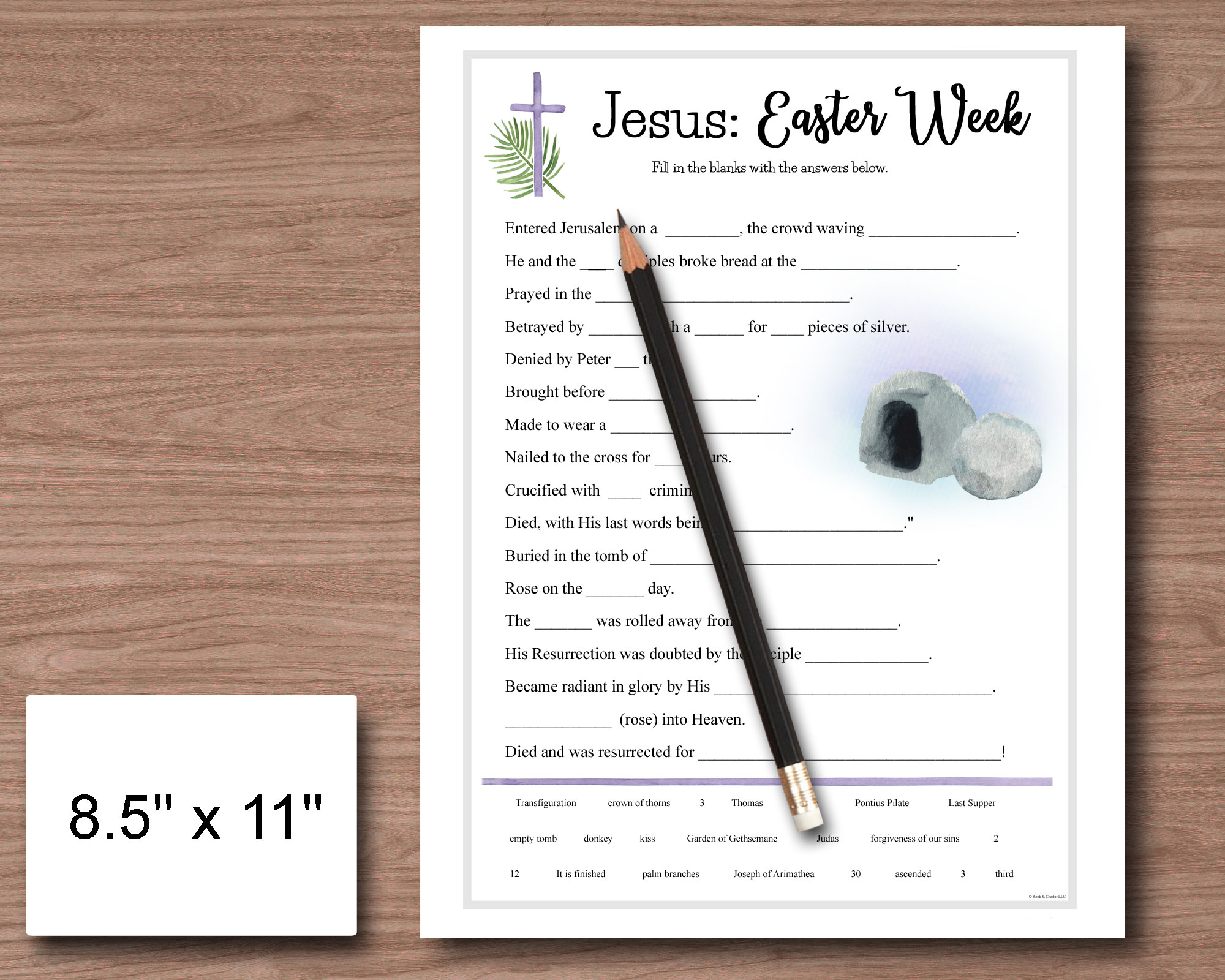 instant download Bible game "Jesus At Easter"