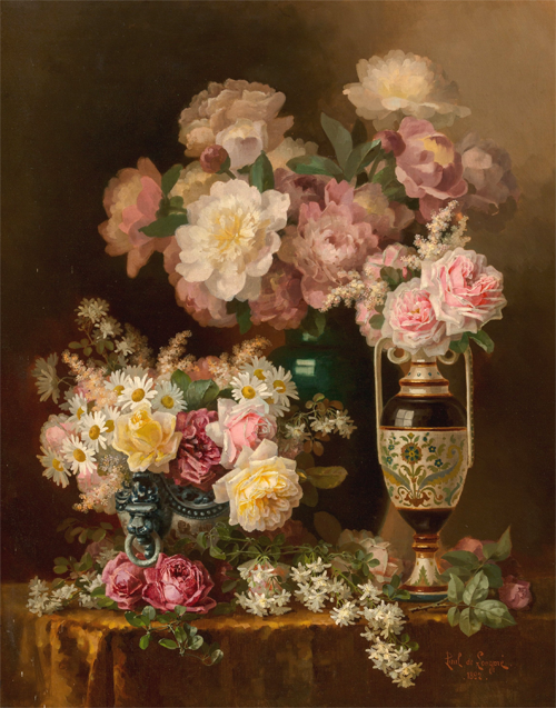 Paul de Longpré "Still Life With Roses" 1892