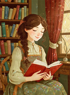victorian girl reading book